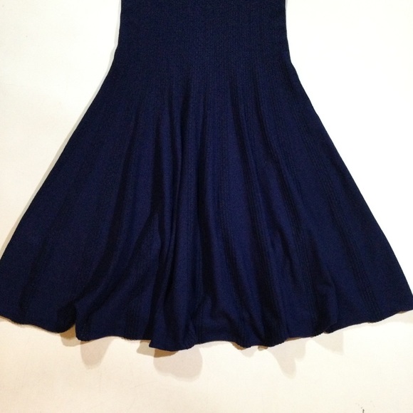 Emporio Armani Women's Size US Medium EU 42 Pleated Knit Career Dress Navy Blue - Picture 6 of 13